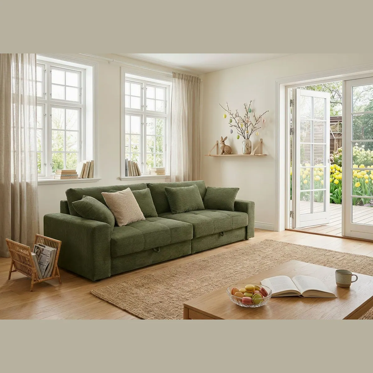 Jockenhöfer Gruppe Big-Sofa Space XL, vielseitig mit Bettkasten & 4 Zierkissen