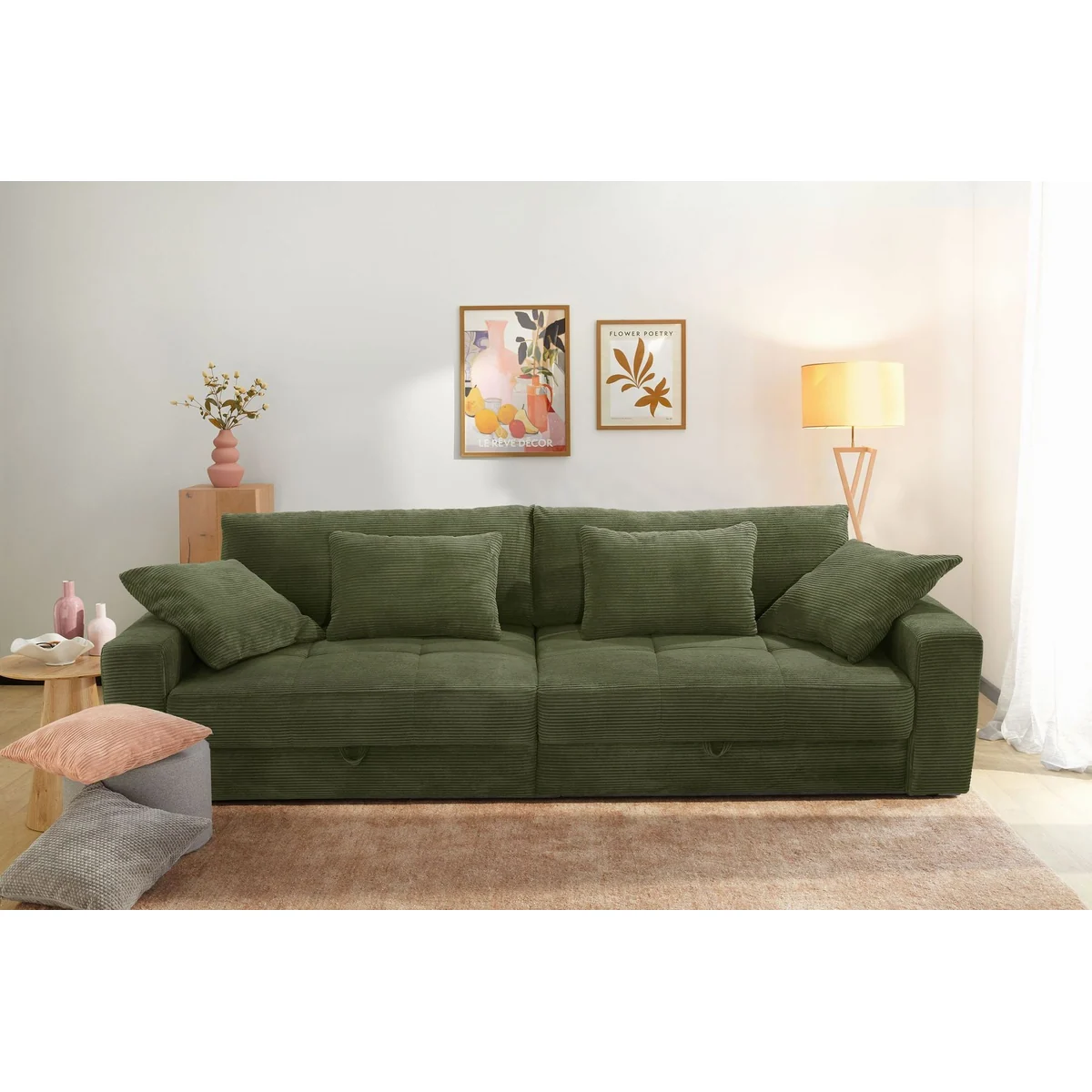 Jockenhöfer Gruppe Big-Sofa Space XL, vielseitig mit Bettkasten & 4 Zierkissen 4
