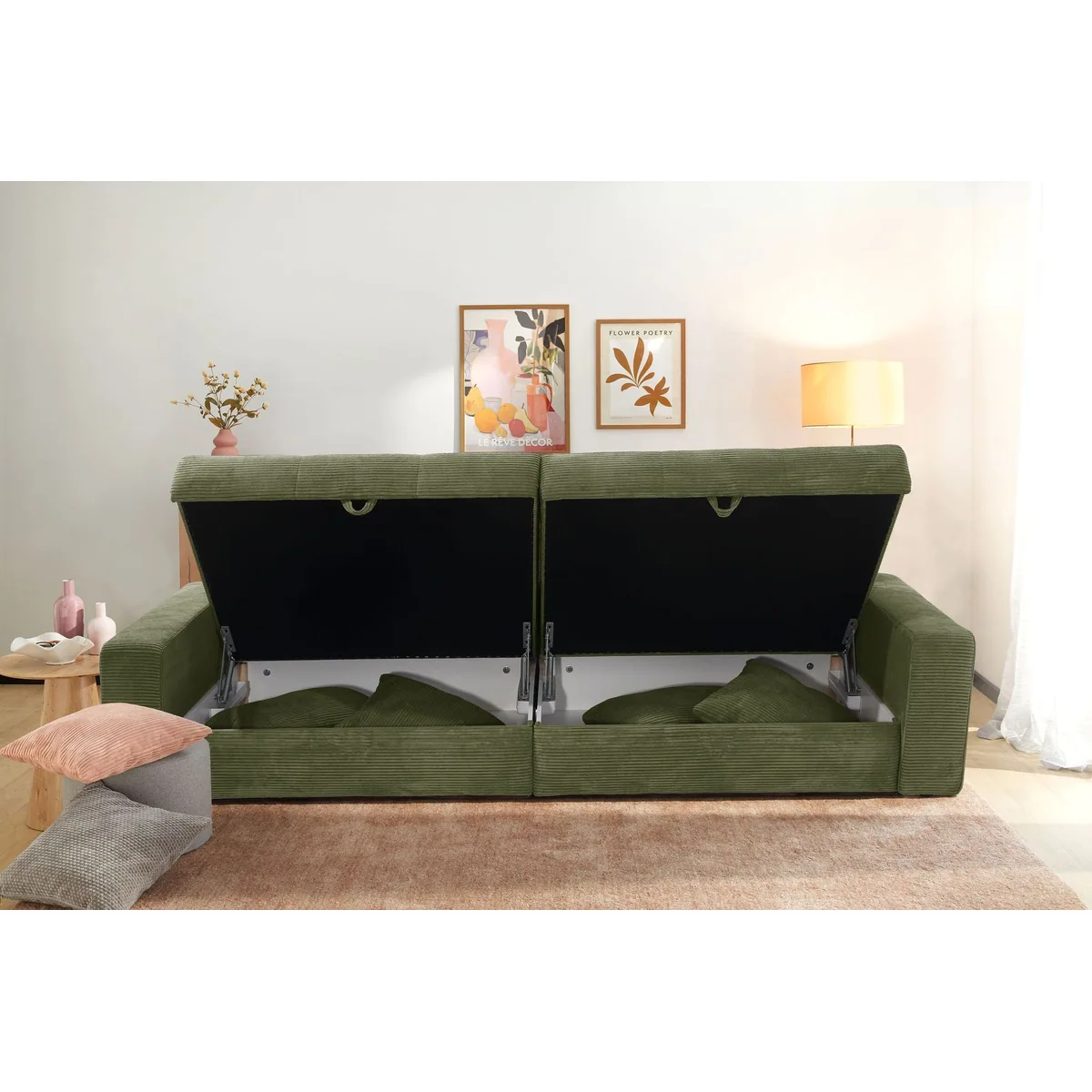 Jockenhöfer Gruppe Big-Sofa Space XL, vielseitig mit Bettkasten & 4 Zierkissen 5