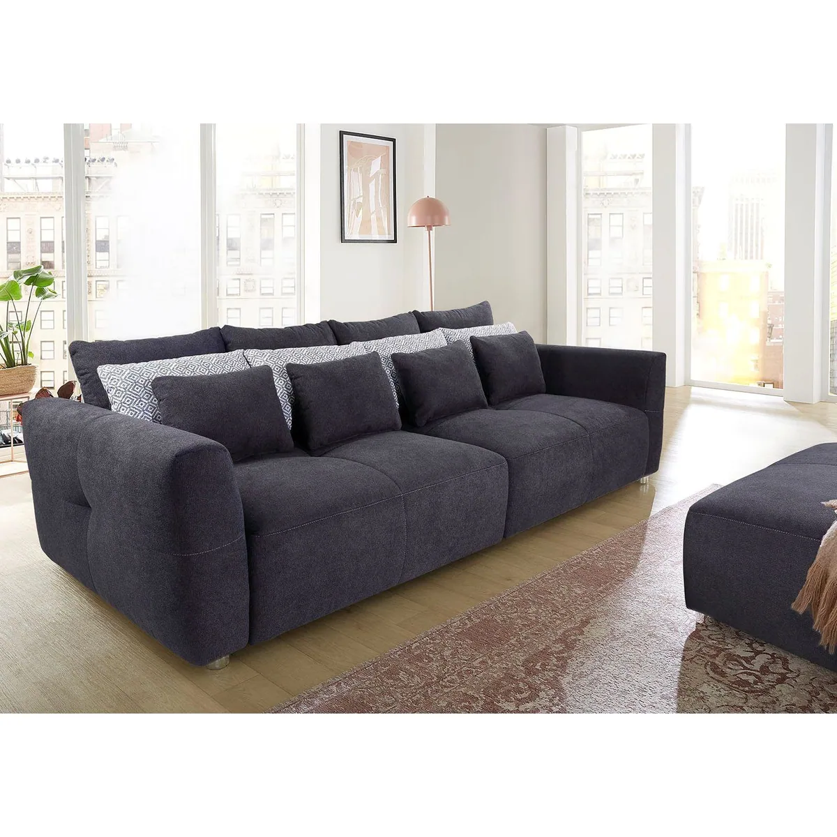 Jockenhöfer Gruppe Big-Sofa Gulliver, großzügige 298 cm, mit Zierkissen, Federkernpolsterung