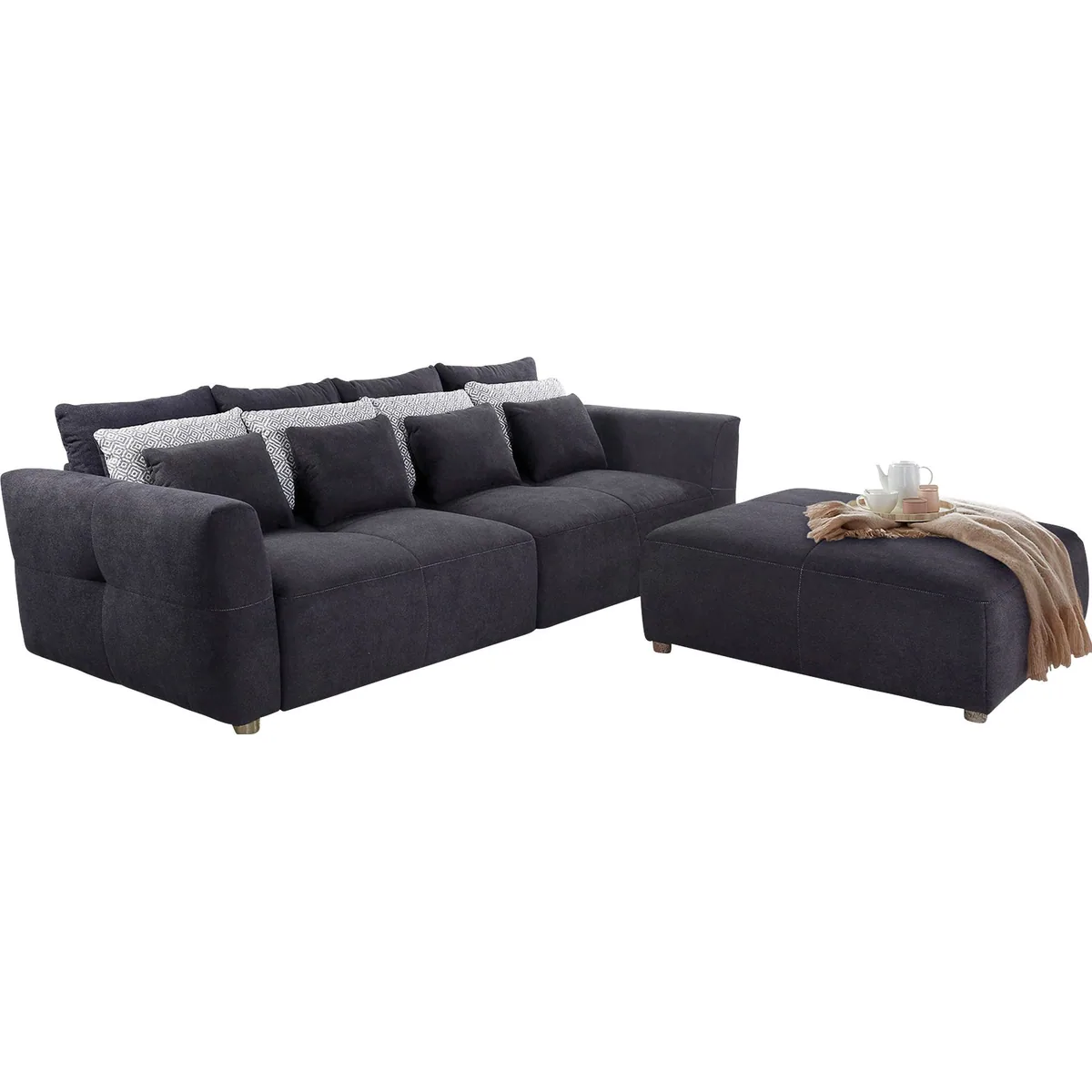 Jockenhöfer Gruppe Big-Sofa Gulliver, großzügige 298 cm, mit Zierkissen, Federkernpolsterung 3