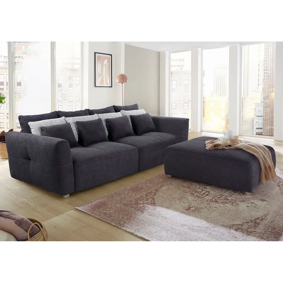 Jockenhöfer Gruppe Big-Sofa Gulliver, großzügige 298 cm, mit Zierkissen, Federkernpolsterung 4