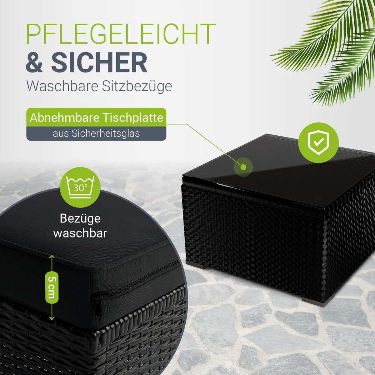 Juskys Punta Cana Gartenlounge-Set, stilvolle Sitzgruppe für 3-4 Personen 2
