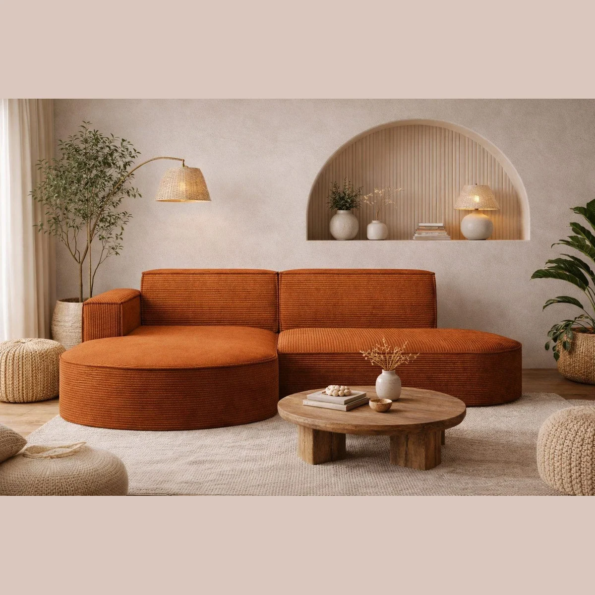 Kaiser Möbel Ecksofa MODENA STUDIO L-Form, stilvolles Design, hochwertiger Cordstoff, frei stellbar