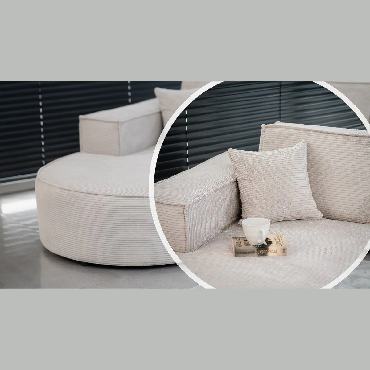 Kaiser Möbel Ecksofa MODENA STUDIO L-Form, stilvolles Design, hochwertiger Cordstoff, frei stellbar 5