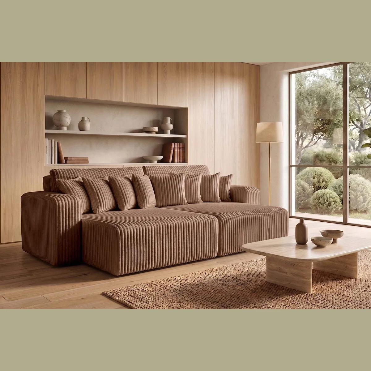 Kaiser Möbel PIANO DOUBLE Schlafsofa, moderne Schlaffunktion, Cordstoff Tilia