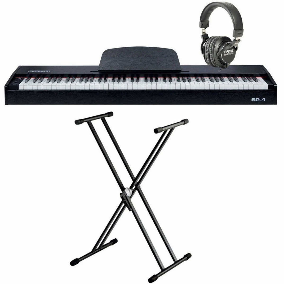 keymaXX SP-1 Stagepiano Set, 88 Tasten, Hammermechanik, USB MIDI