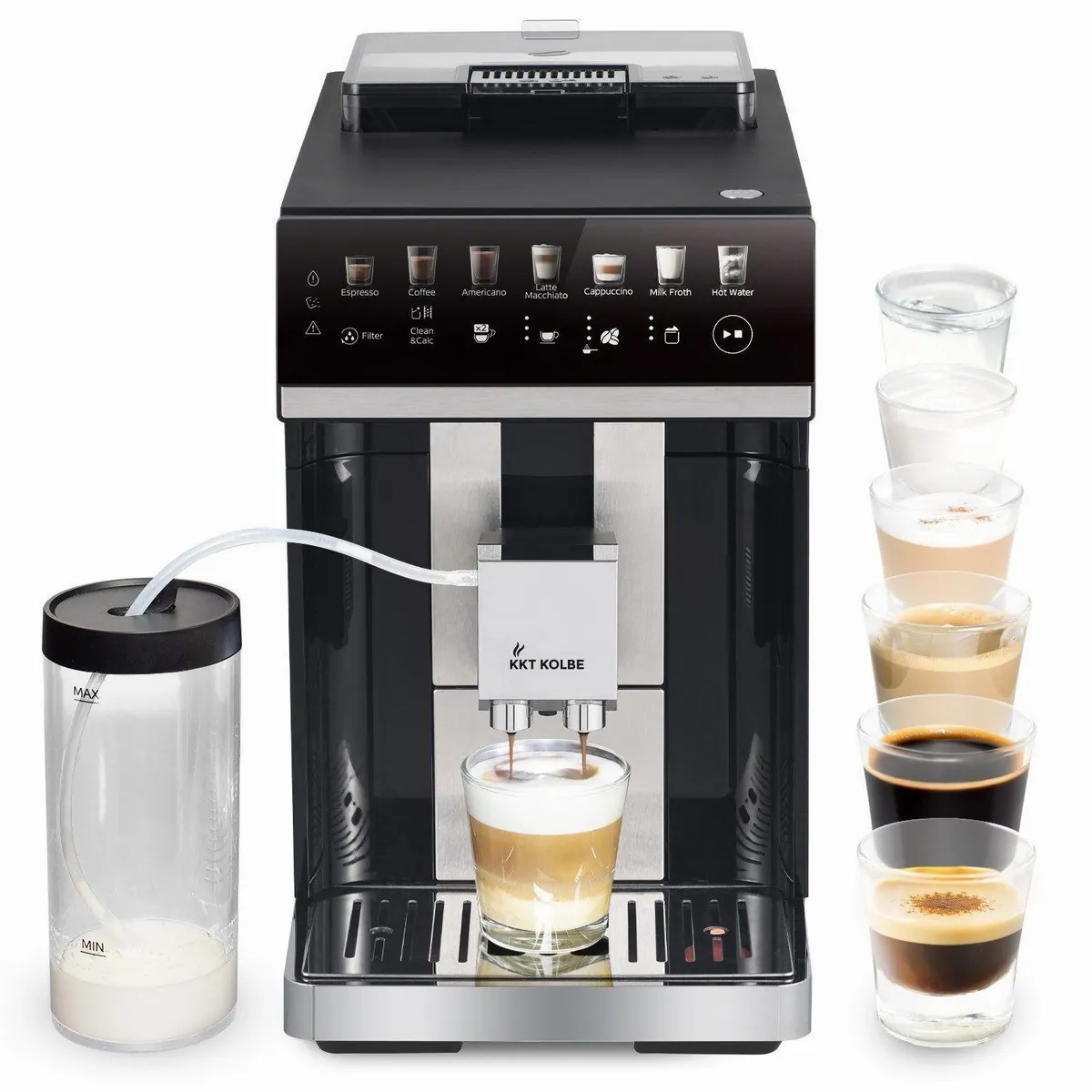 KKT KOLBE One Kaffeevollautomat, 7 Kaffeespezialitäten, automatische Reinigung, intuitive Bedienung