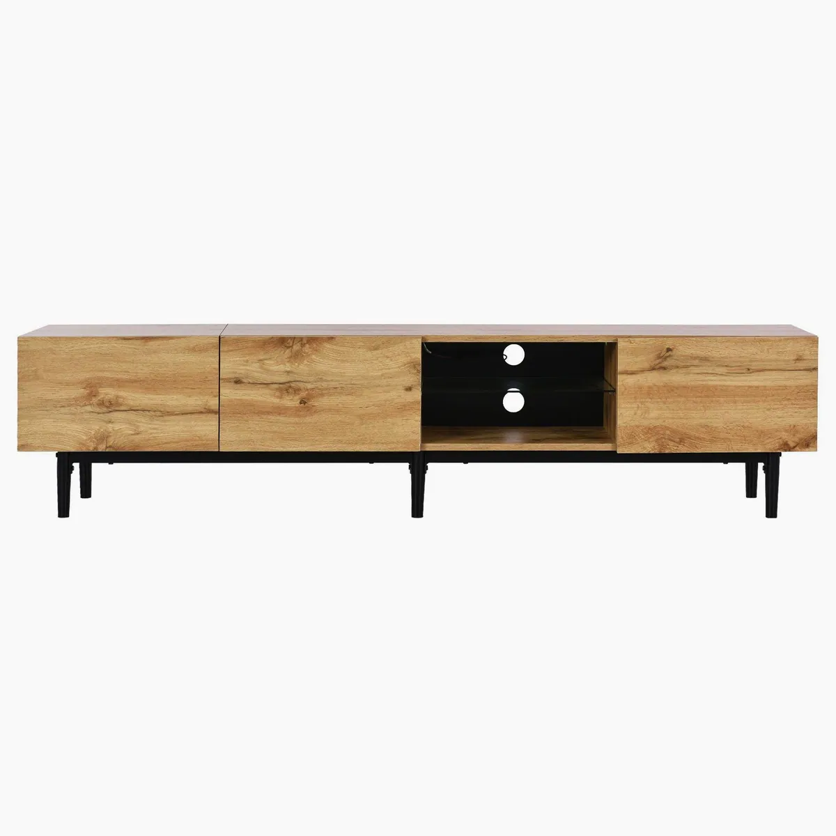 KLAM HOME Lowboard, modernes Design mit LED-Beleuchtung, großzügiger Stauraum 2