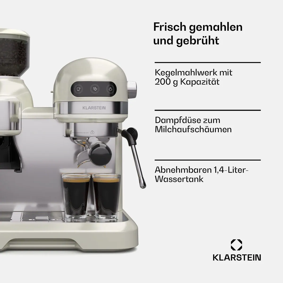 Klarstein Bella Café Espresso, 19 bar Pumpendruck, 1550 W, 1.4 l Wassertank 4