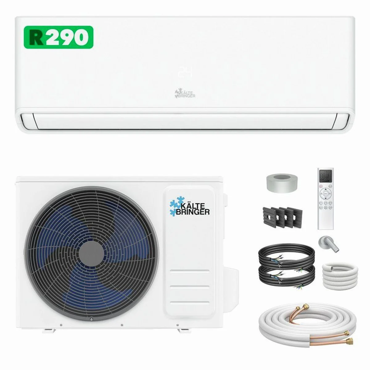 Kältebringer Split-Klimagerät R290, energiesparend, leise, WiFi-fähig