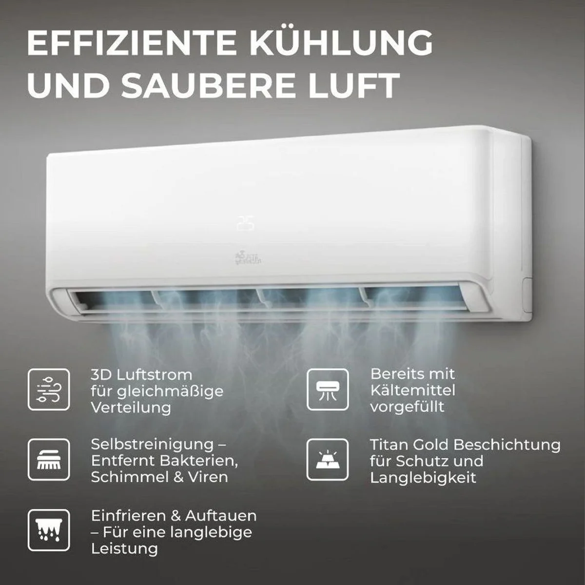 Kältebringer Split-Klimagerät R290, energiesparend, leise, WiFi-fähig 3