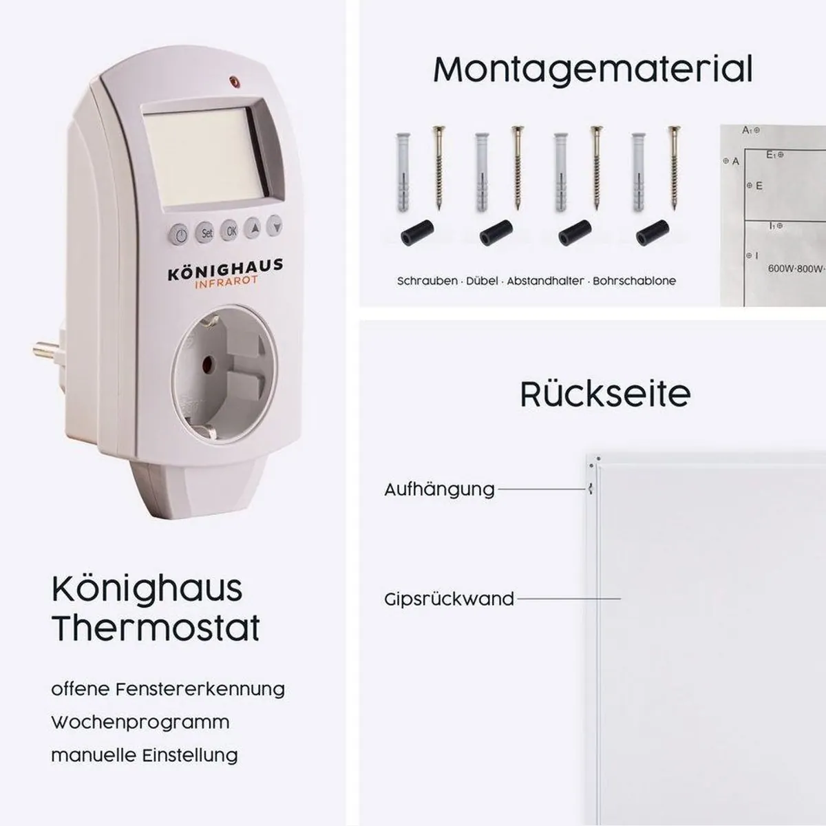 Könighaus Infrarotheizung Bild-Serie 1000W, hochwertige Ultra HD Motive, effiziente Strahlungswärme 4