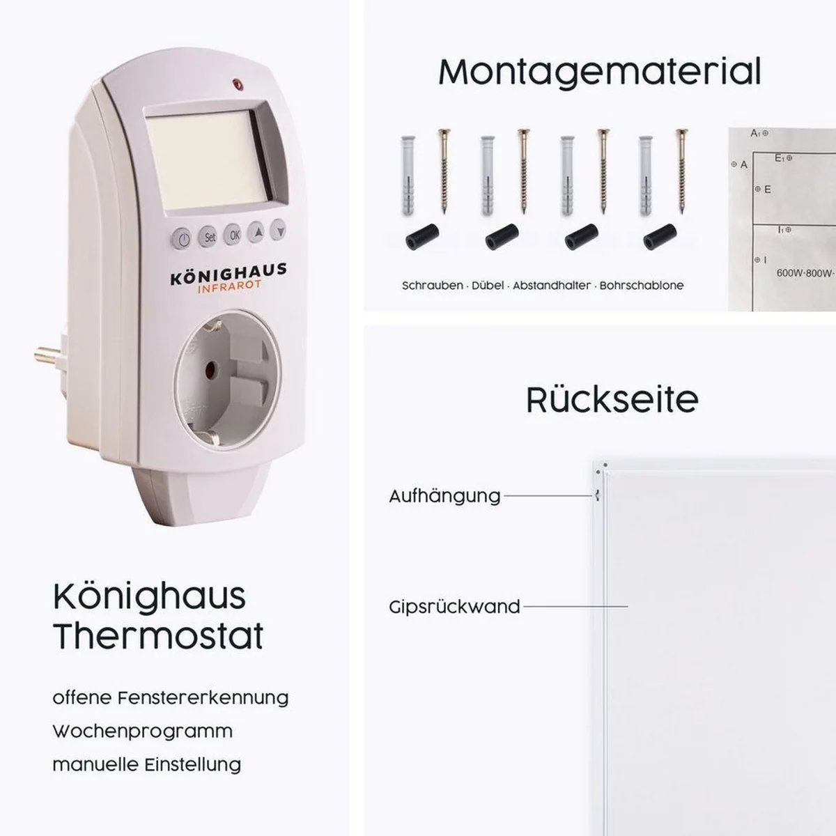 Könighaus Infrarotheizung Bild-Serie 1200W, Ultra HD Druck, angenehme Strahlungswärme 4