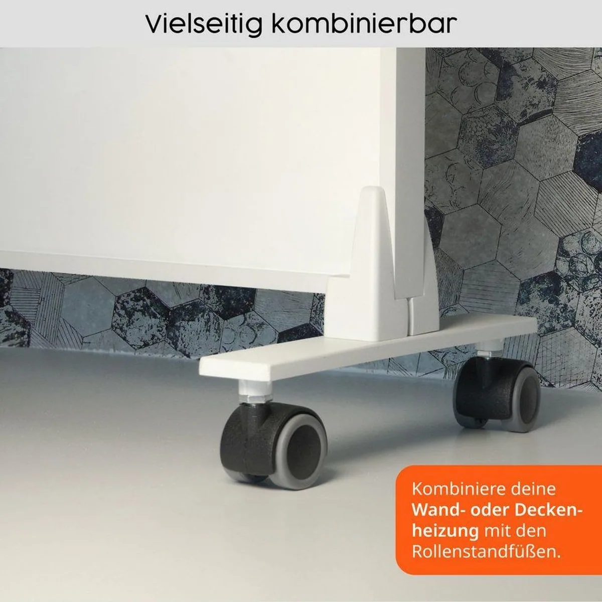 Könighaus Infrarotheizung Standgerät 1000W, Ultra HD Bilddruck, mobil mit Rollenstandfüßen 3