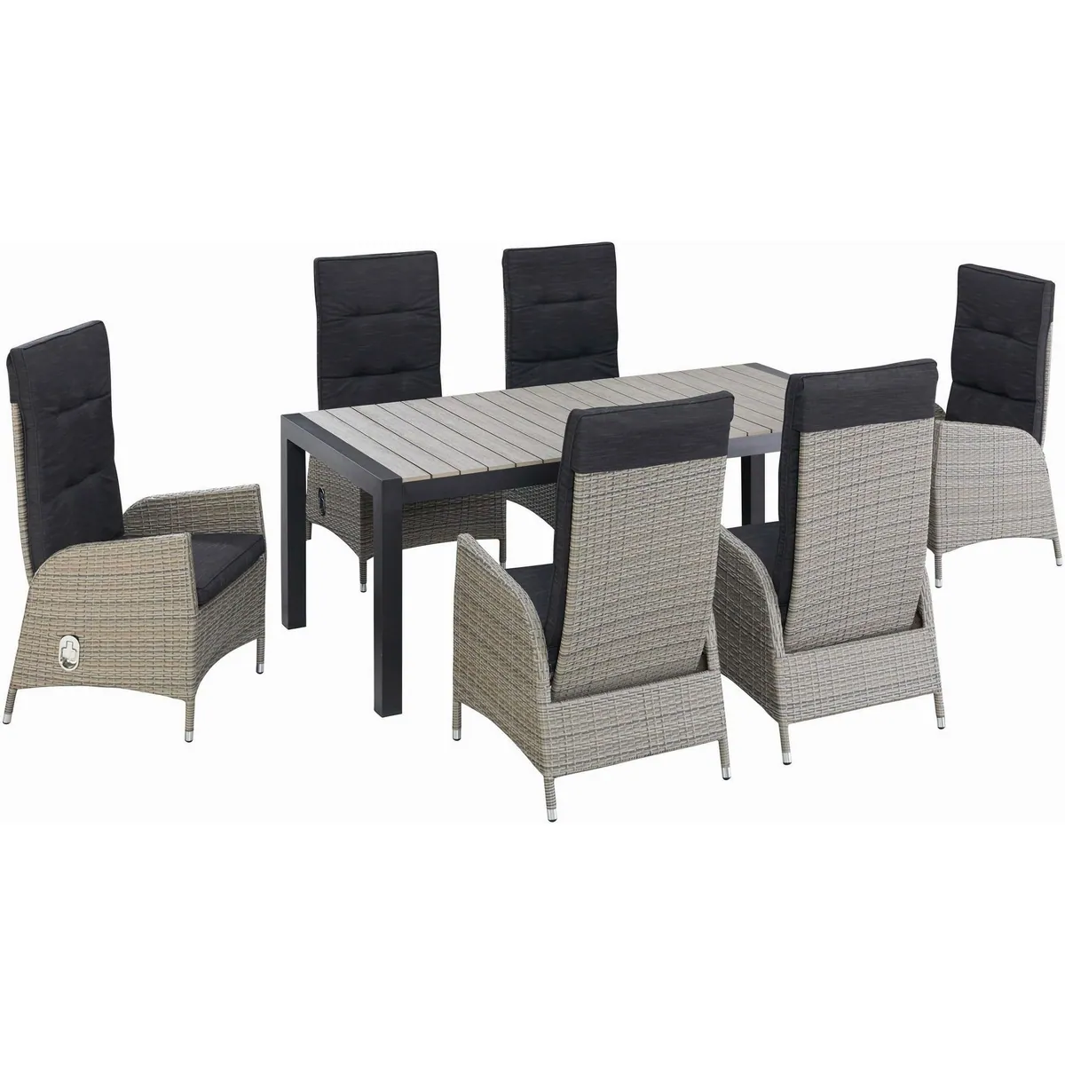 KONIFERA Garten-Essgruppe Alva, 13-tlg., ausziehbarer Tisch, 6 verstellbare Stühle 4
