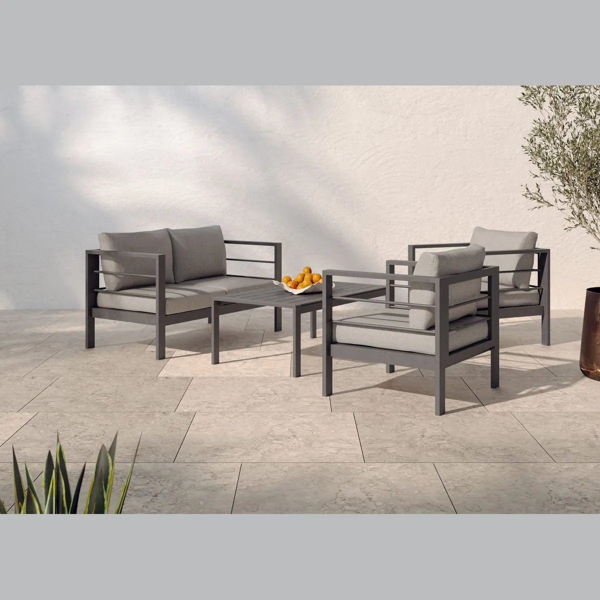 KONIFERA Gartenlounge-Set New Jersey, 12-teilig, inkl. 2er Sofa, 2 Sessel, pflegeleichte Tischplatte