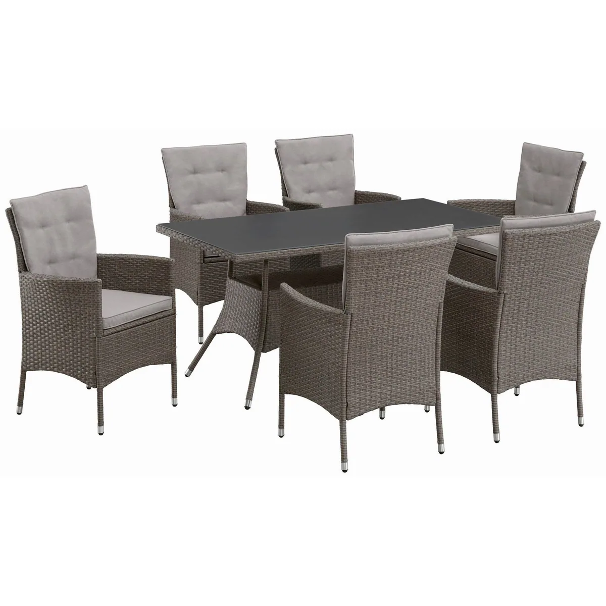 KONIFERA Garten-Essgruppe Mailand, 19-teilig, inkl. 6 Sesseln und Tisch mit Ablagefach 2