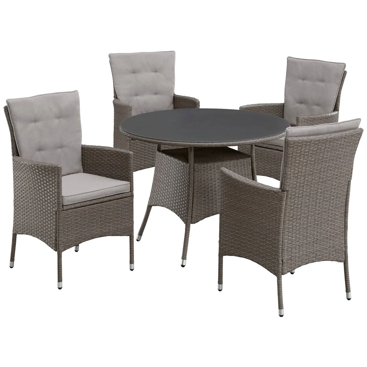 KONIFERA Garten-Essgruppe Mailand, 13-tlg., 4 Sessel, Tisch Ø 100 cm, Polyrattan 2