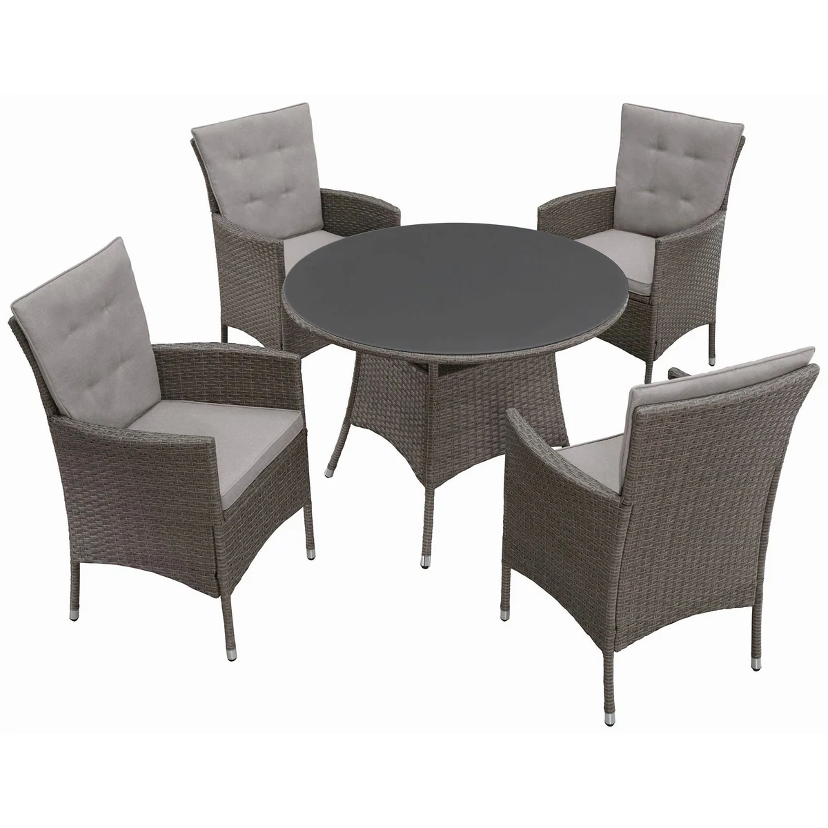 KONIFERA Garten-Essgruppe Mailand, 13-tlg., 4 Sessel, Tisch Ø 100 cm, Polyrattan 3