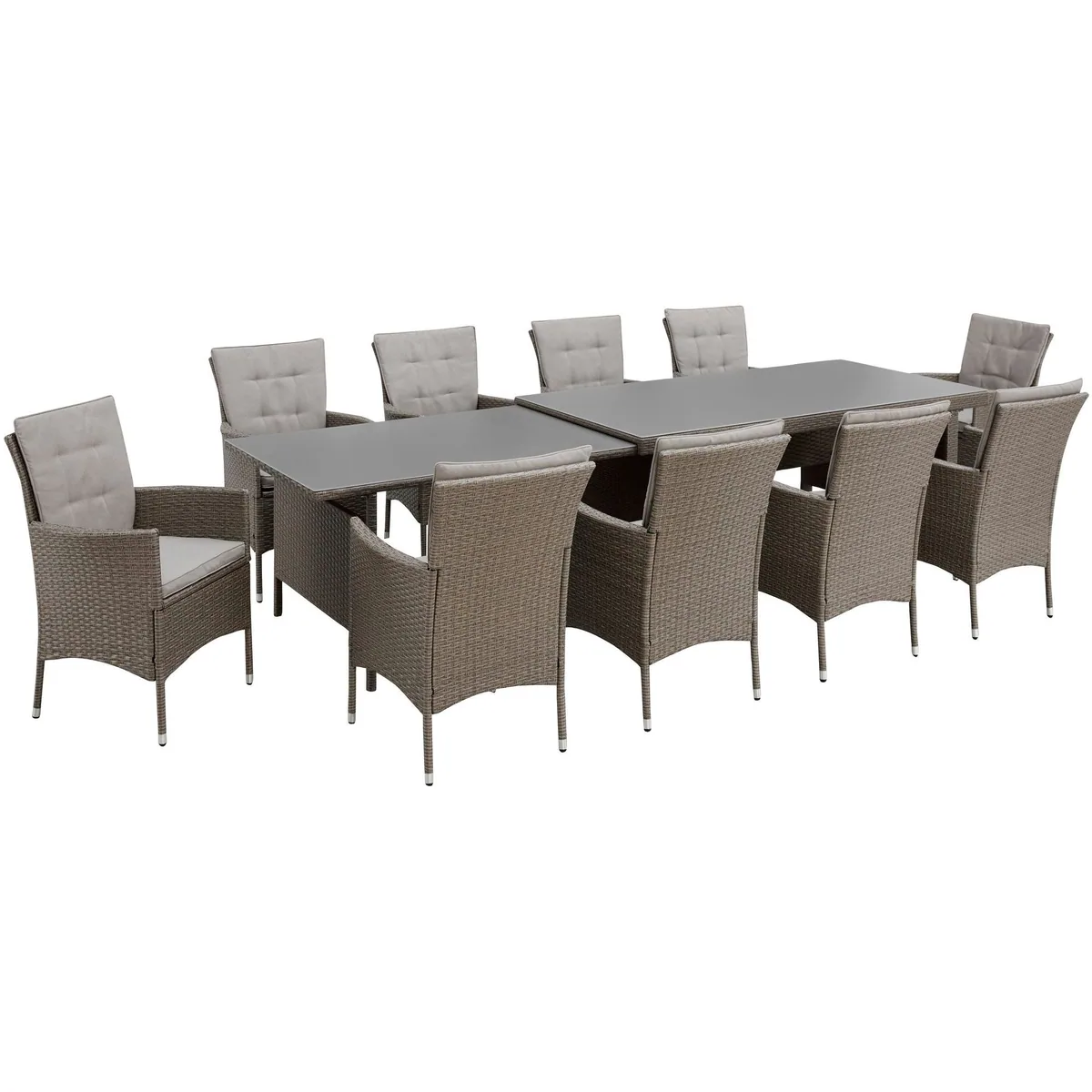 KONIFERA Garten-Essgruppe Mailand, 31-teilig, 10 Sessel & ausziehbarer Tisch 3