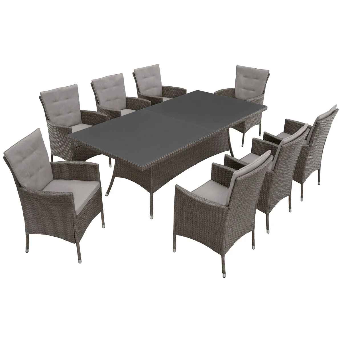 KONIFERA Garten-Essgruppe Mailand, 25-tlg. Set mit 8 Sesseln und Tisch 3