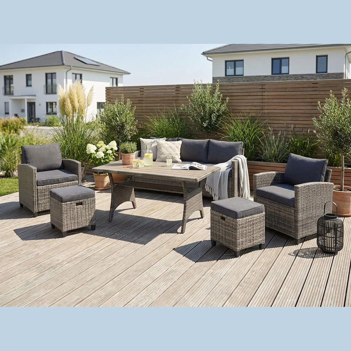 KONIFERA Gartenlounge-Set Amsterdam, 16-teilig, Platz für bis zu 7 Personen