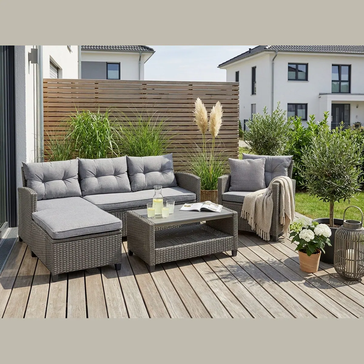 KONIFERA Gartenlounge-Set Cordoba, 11-tlg., bequeme Auflagen, pflegeleichtes Polyrattan