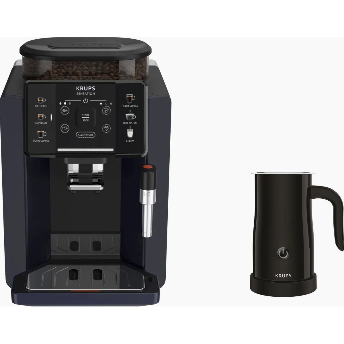 Krups Kaffeevollautomat EA910B.23 Sensation Milk Bundle, platzsparend und benutzerfreundlich