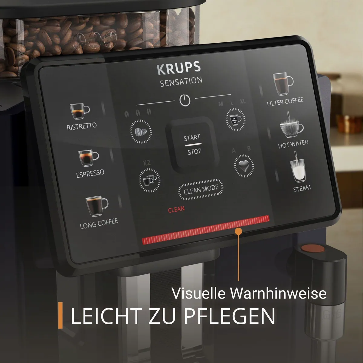 Krups Kaffeevollautomat EA910B.23 Sensation Milk Bundle, platzsparend und benutzerfreundlich 5
