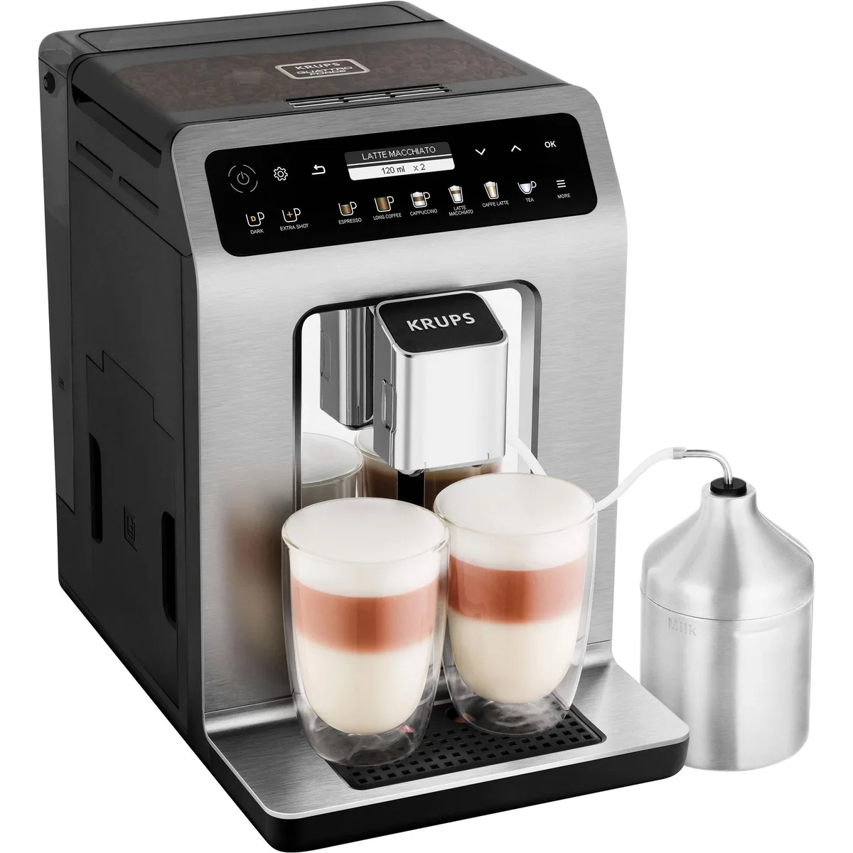 Krups EA894T Evidence Plus, One-Touch Cappuccino, Edelstahl-Kegelmahlwerk, innovative Barista Technologie