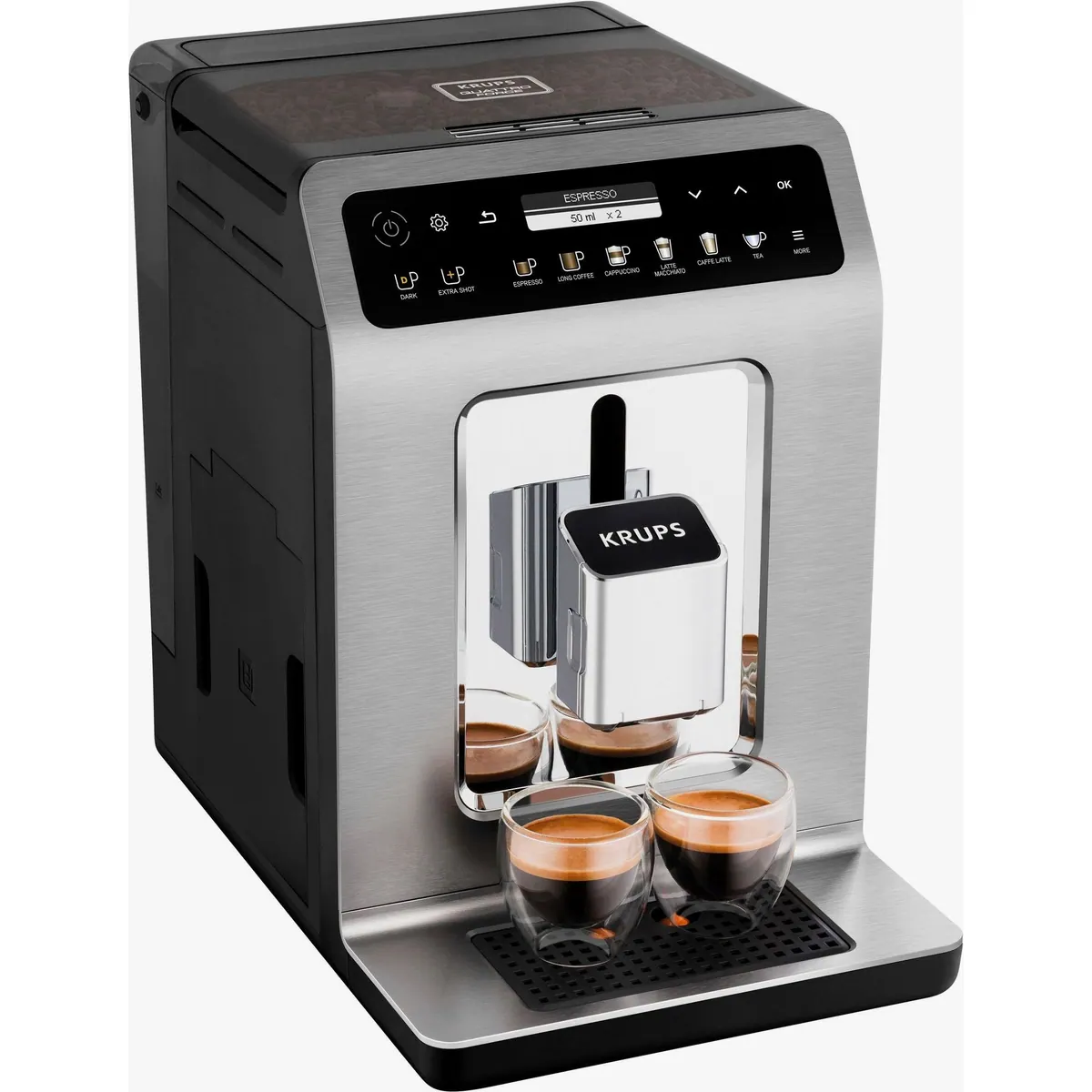 Krups EA894T Evidence Plus, One-Touch Cappuccino, Edelstahl-Kegelmahlwerk, innovative Barista Technologie 2