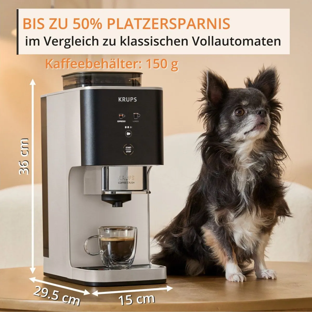 Krups Coffee Crush SA4001, kompakte Größe, einfache Bedienung, vielseitige Kaffeestärken 5