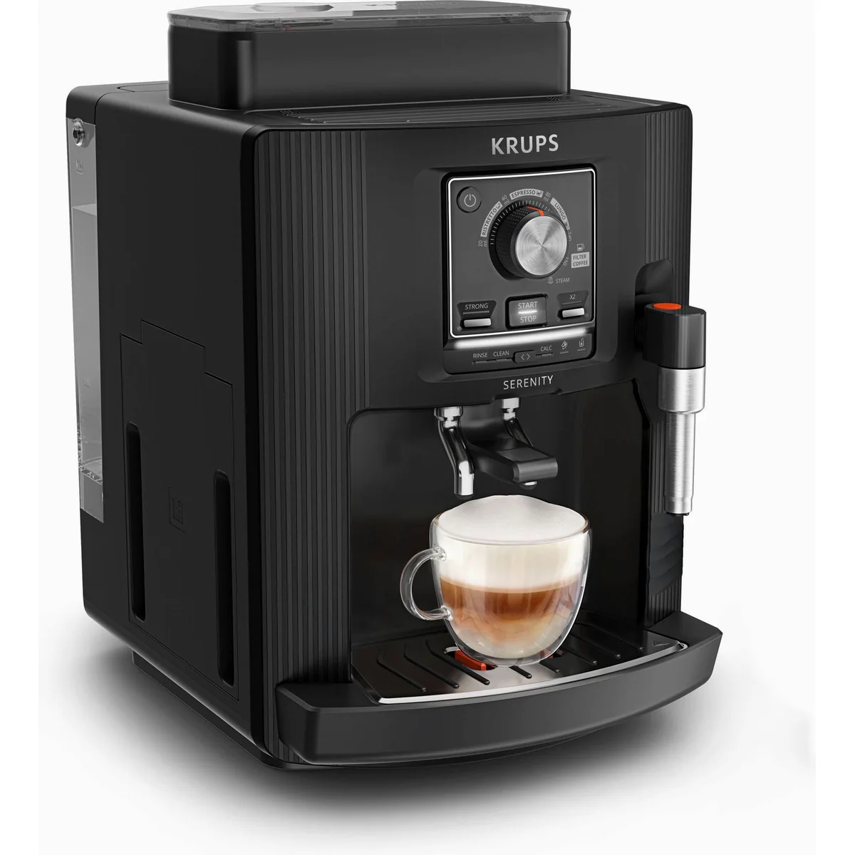 Krups EA4008 Serenity Kaffeevollautomat, 4 Getränke, Dampfdüse, automatische Reinigung