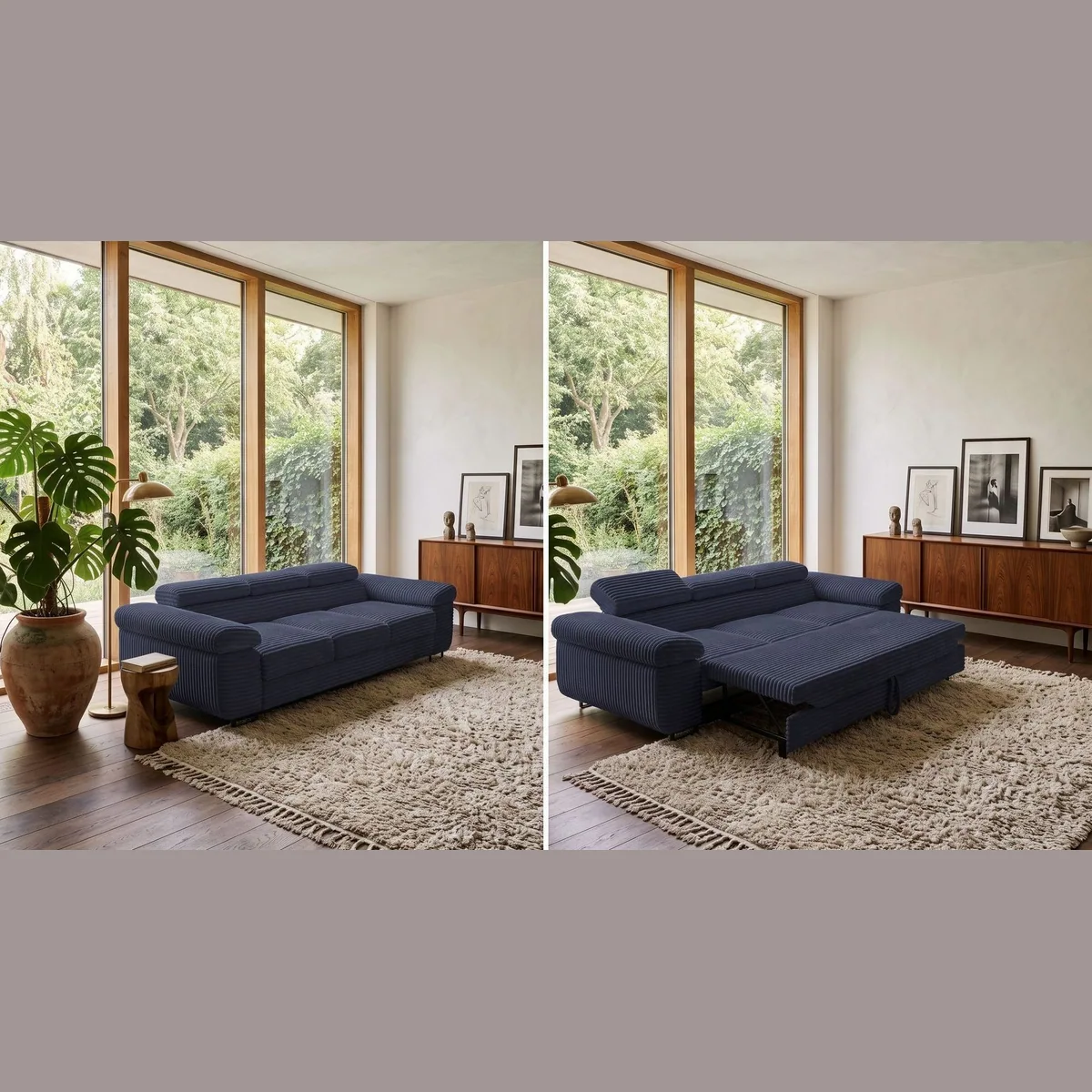 Labett Gustavo Sofaset, 3-Sitzer mit Bettfunktion, verstellbare Kopfstützen 2