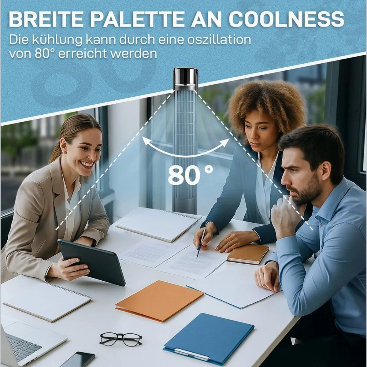 LALAHO FT-TS45JR Standventilator, leise, kompakt, mit Fernbedienung 5