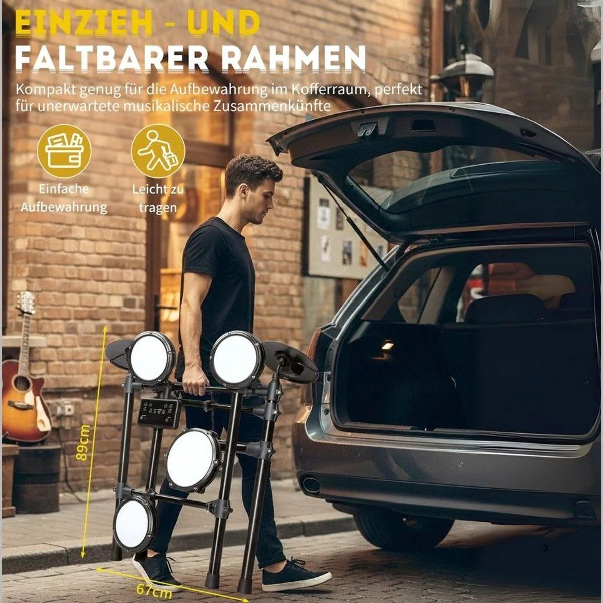 LALAHO E-Drum Upgraded E-Drum-Set, vielseitige Klangauswahl und einfache Verbindung — ideal für Kinder und Anfänger 3