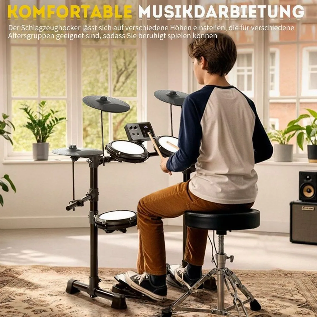 LALAHO E-Drum Set, 150 Klänge, 15 Drum-Kits, inkl. Zubehör 4