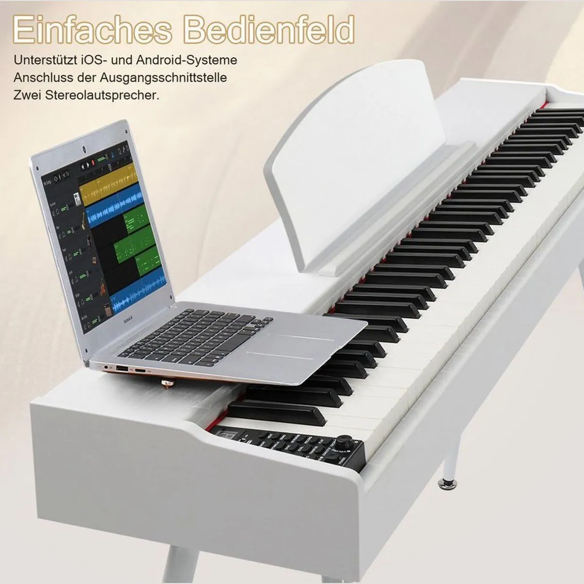 LALAHO Digitalpiano GDP-203, 88 Tasten, Bluetooth, 3 Pedale — ideal für Einsteiger und Fortgeschrittene 5