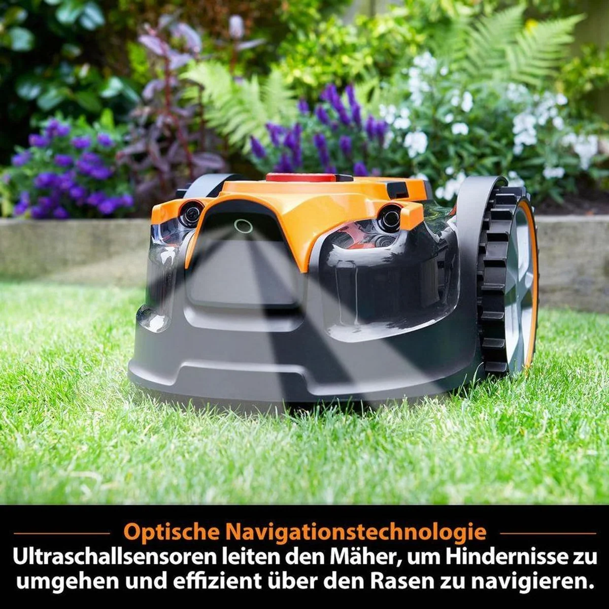 Lawnmaster OcuMow Rasenmähroboter, 24V MAX, 300 m², 10-Zoll-Trimmer-Kombi — einfache Bedienung, automatische Hindernisvermeidung, Spot-Cut-Funktion 4