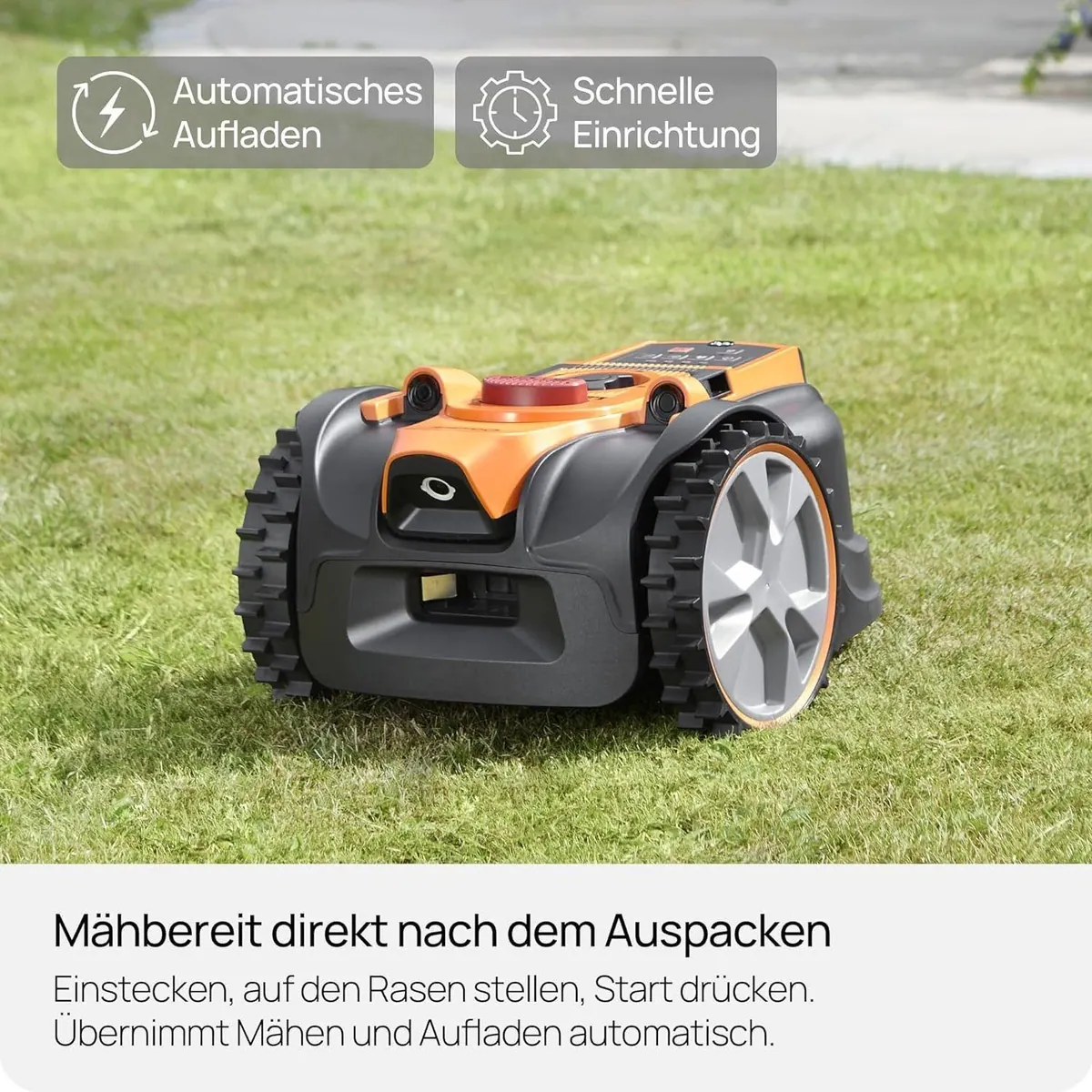 Lawnmaster OcuMow16 Rasenmähroboter, kabellos, intelligente Navigation, für bis zu 300 m² 2