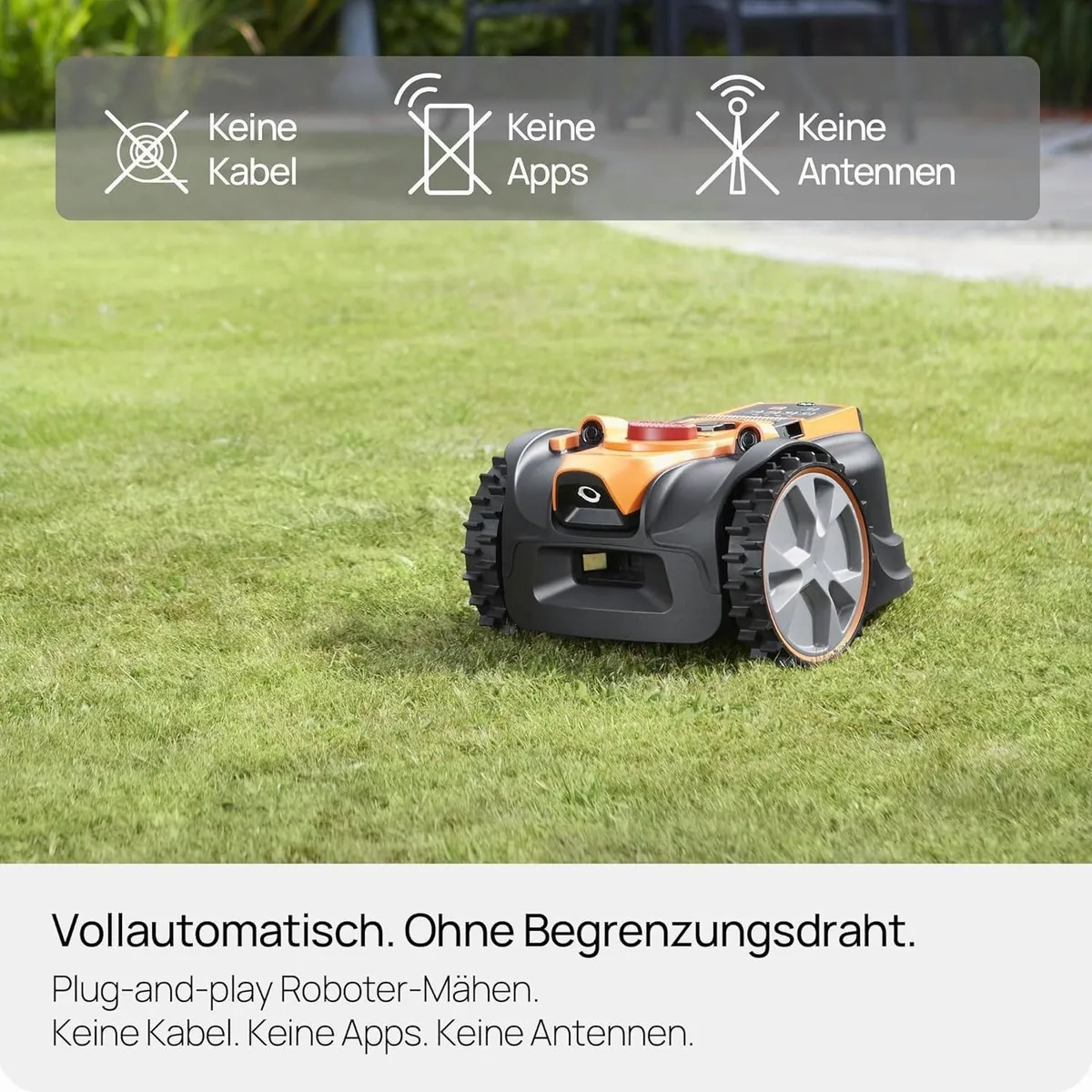 Lawnmaster OcuMow16 Rasenmähroboter, kabellos, intelligente Navigation, für bis zu 300 m² 3