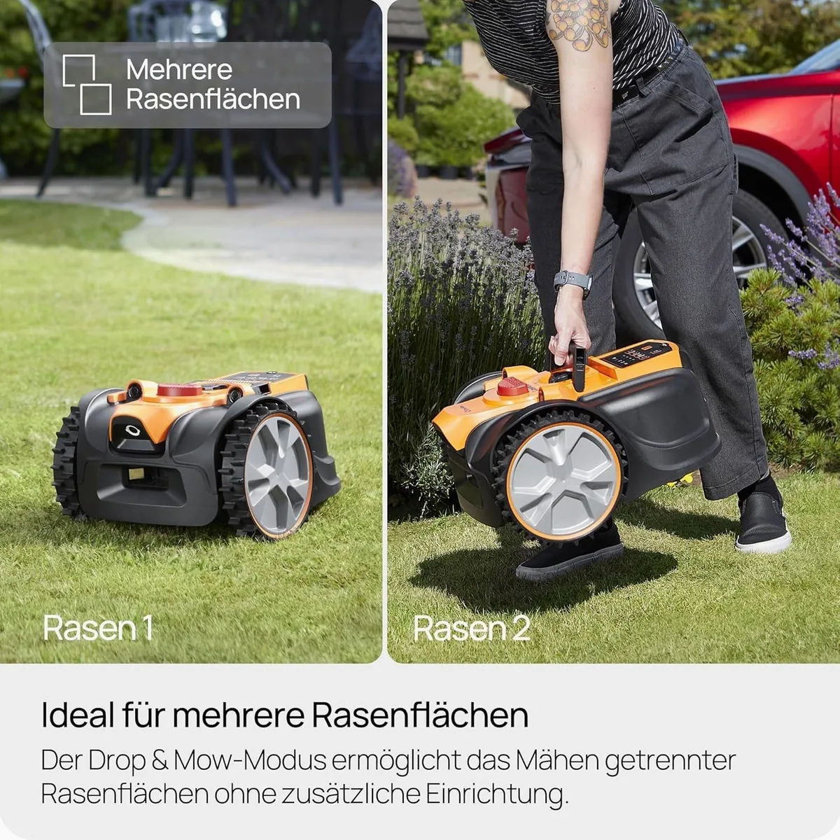 Lawnmaster OcuMow16 Rasenmähroboter, kabellos, intelligente Navigation, für bis zu 300 m² 4