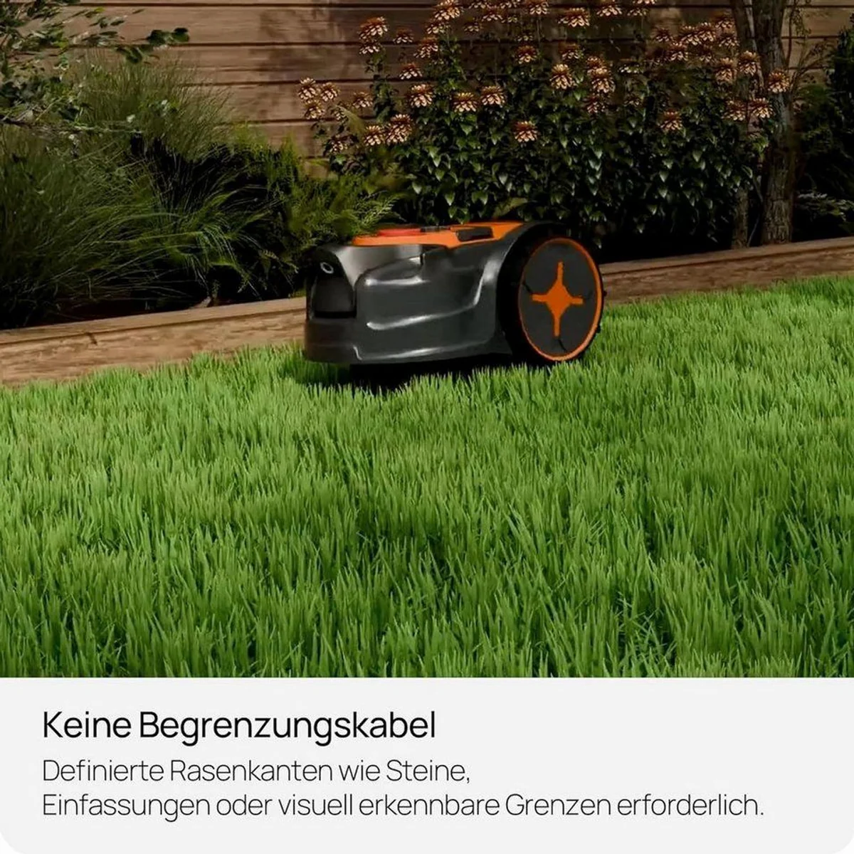 Lawnmaster OcuMow Mähroboter, kabellos, für bis zu 250 m² Rasenfläche — automatische Hinderniserkennung, Drop & Mow, Vision-Navigation 3