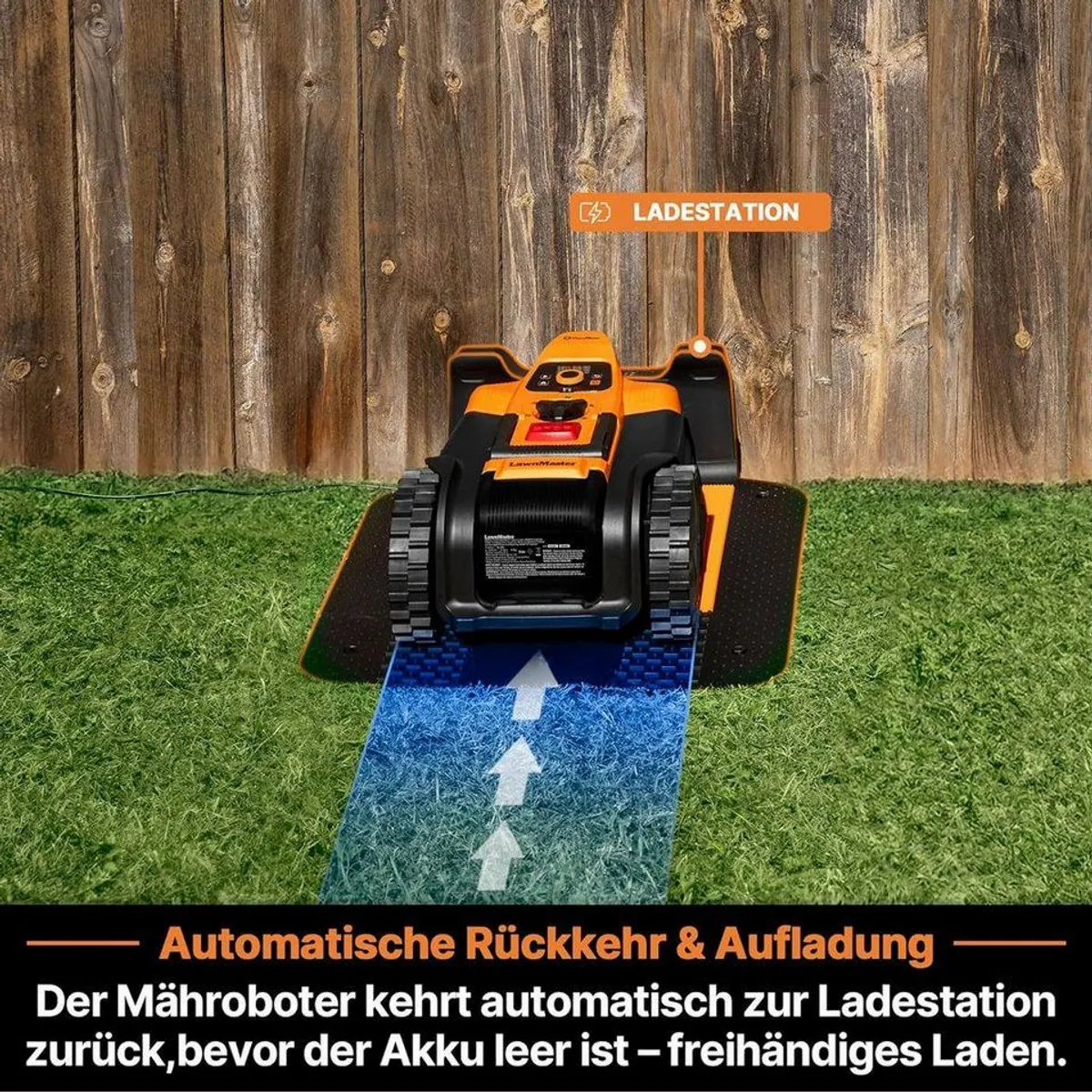 Lawnmaster OcuMow18 Rasenmähroboter, keine Begrenzungskabel, WiFi & Bluetooth App, 4Ah Batterie 2