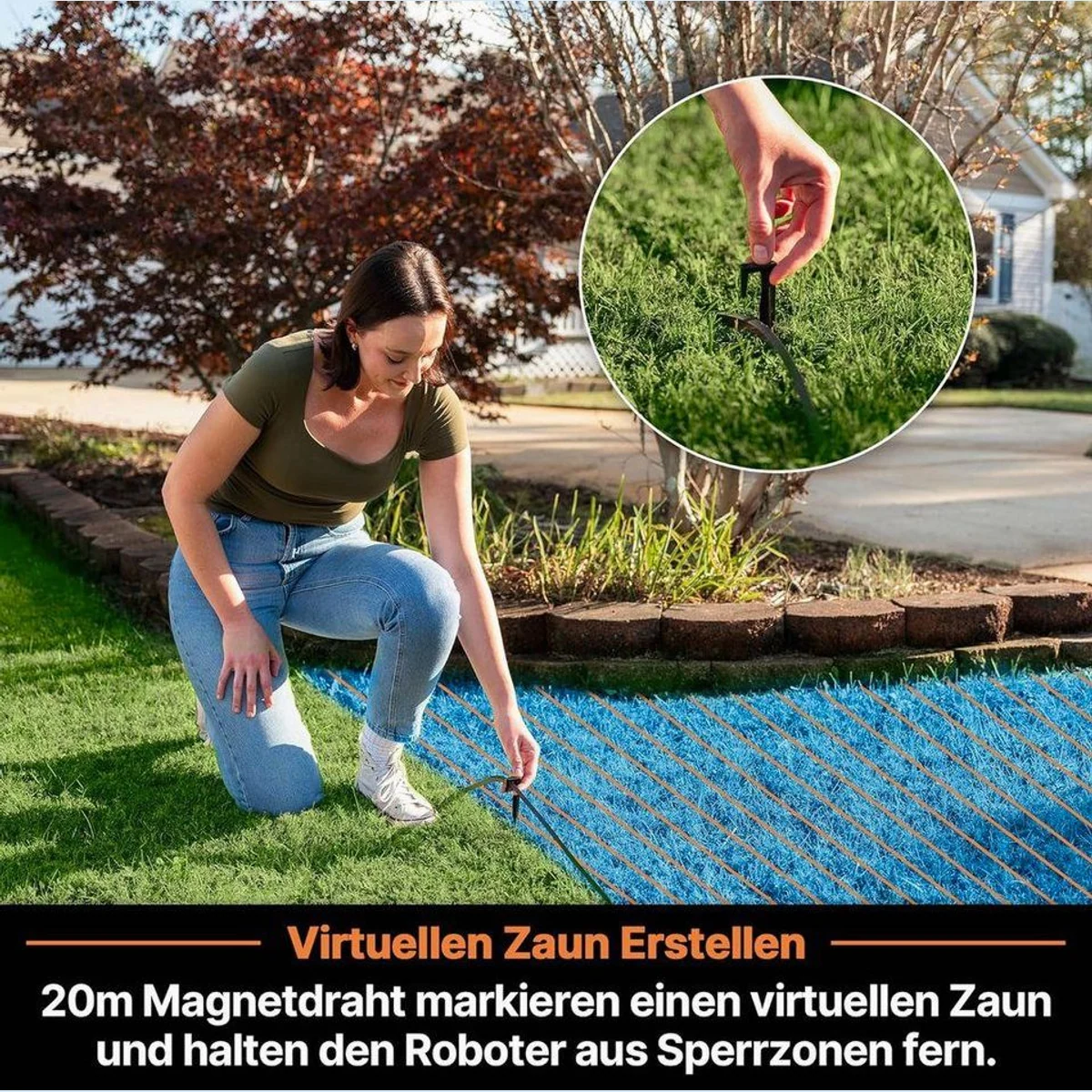 Lawnmaster OcuMow18 Rasenmähroboter, keine Begrenzungskabel, WiFi & Bluetooth App, 4Ah Batterie 3