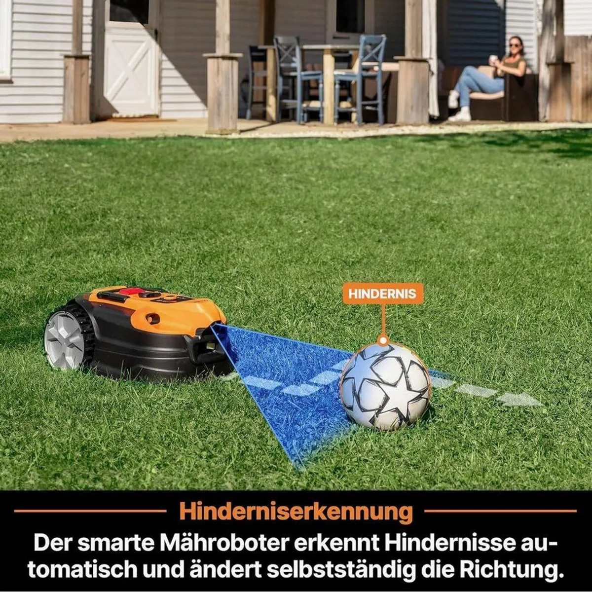 Lawnmaster OcuMow18 Rasenmähroboter, keine Begrenzungskabel, WiFi & Bluetooth App, 4Ah Batterie 4