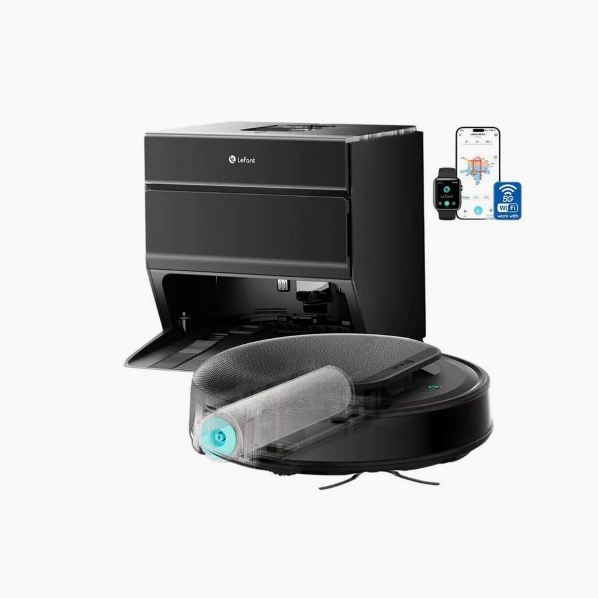 Lefant M5 Saug- & Wischroboter, 18.000 Pa Saugkraft, Laser Navigation, Selbstreinigungsstation