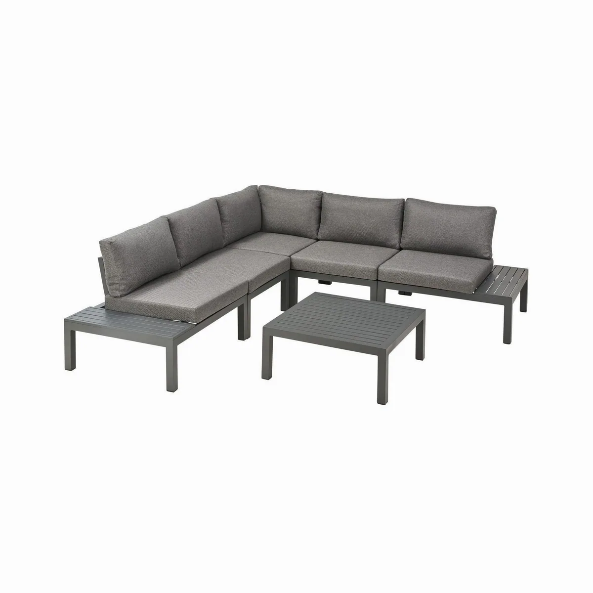 Liadomo Gartenlounge-Set San Carlo, modulare Ecklounge für 4 Personen, Aluminium-Tischplatte