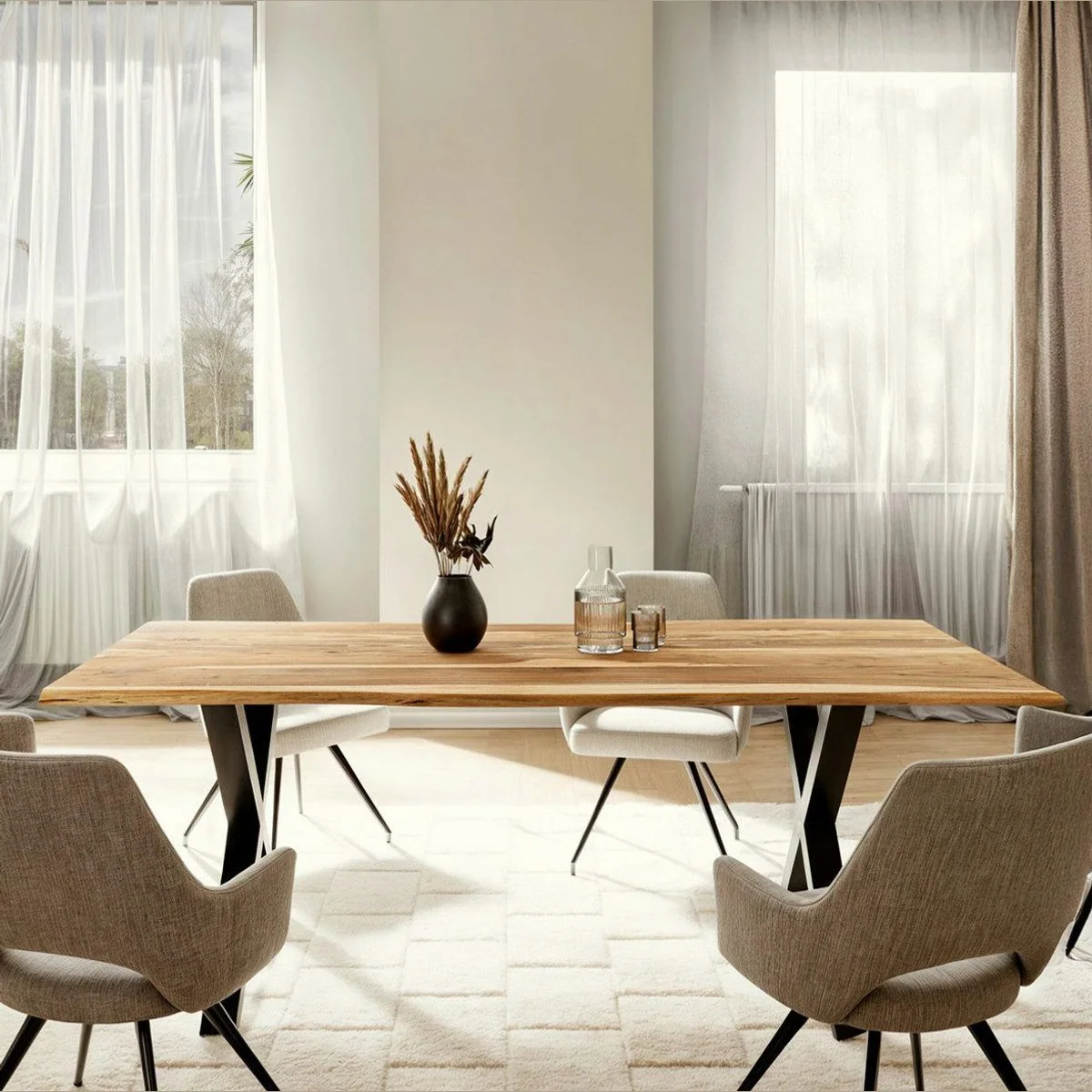 Liadomo Baumkantentisch Sammy, einzigartiges Design, wählbare Größen, robustes Metallgestell 3
